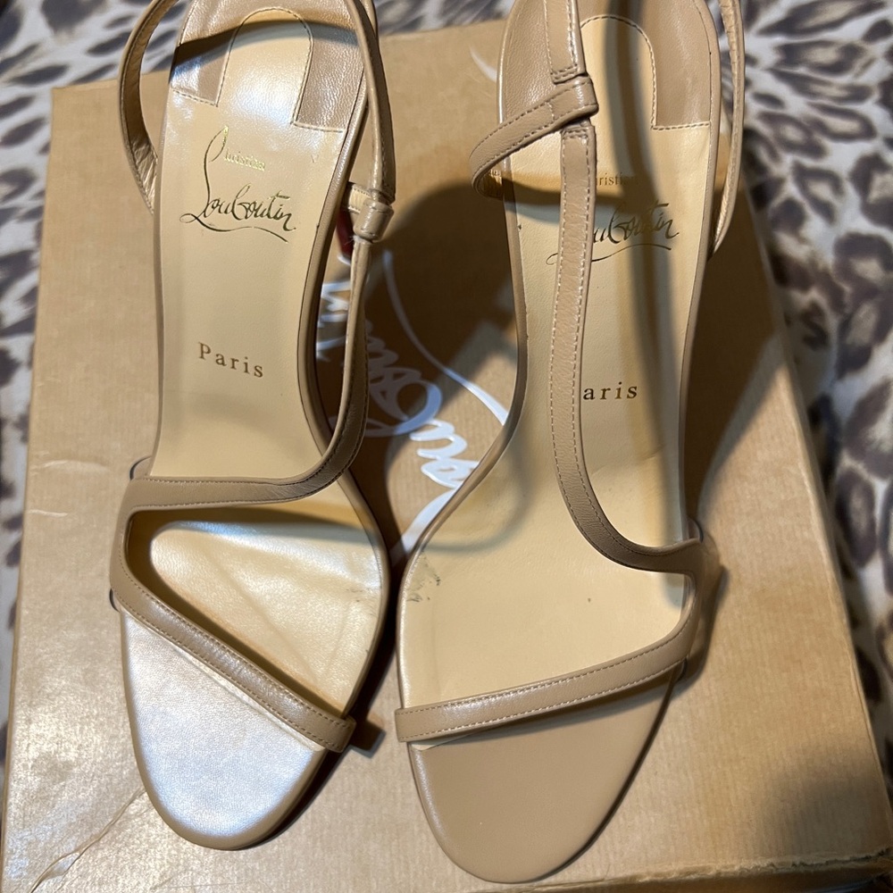 Christian Louboutin Nude Strappy Heels